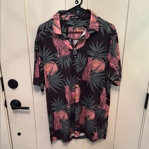 Black and pink mens XL Bad Birdie golf polo